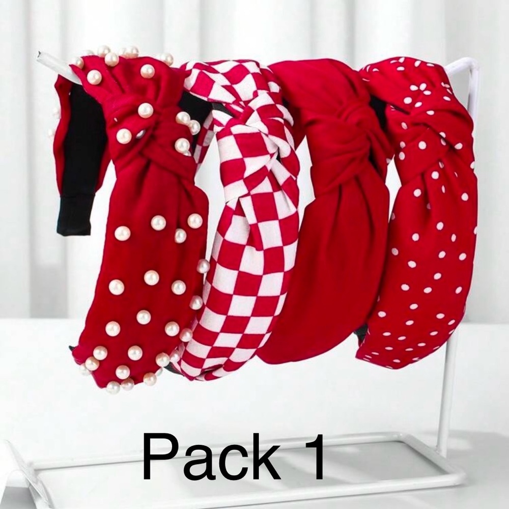 Valentine’s Day headbands NWT PACK OF 4 (pack 1 of 4 red or pack 2 of 4 pink)